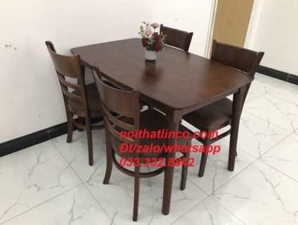 Bộ bàn ăn cabin 4 ghế nâu cánh gián cafe Nội thất Linco HCM SG