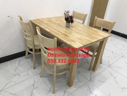 Bộ bàn ghế ăn Cabin 4 ghế gỗ tự nhiên giá rẻ Nội thất Linco HCM
