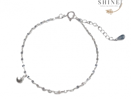 Lắc tay bạc SHINESLIVER dáng layer mặt tròn