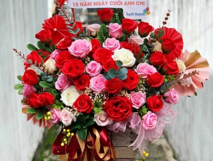 Lẵng hoa hồng sáp GHS-17