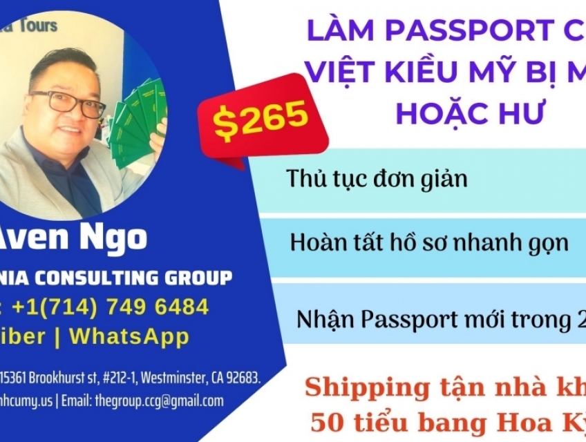 Cấp Lại Hộ Chiếu Việt Nam Bị Mất Tại Mỹ