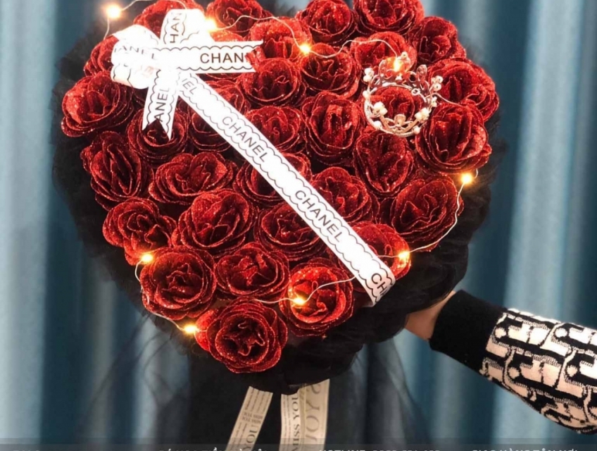 Hoa nhũ trái tim 35 bông