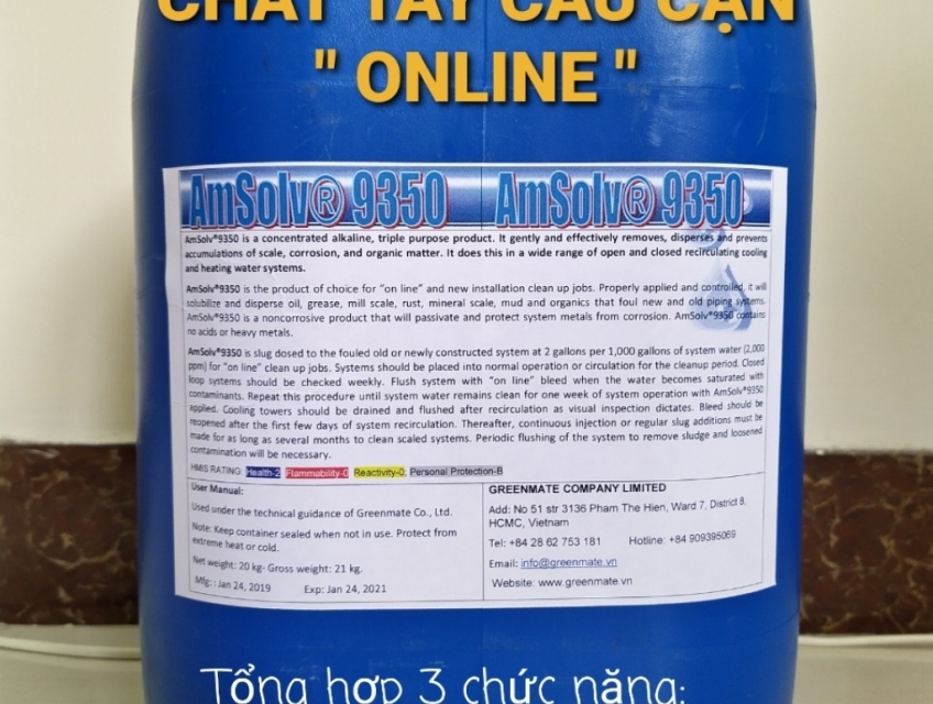 Chất tẩy cáu cặn và chống ăn mòn, chống cáu cặn online Amsolv 9350