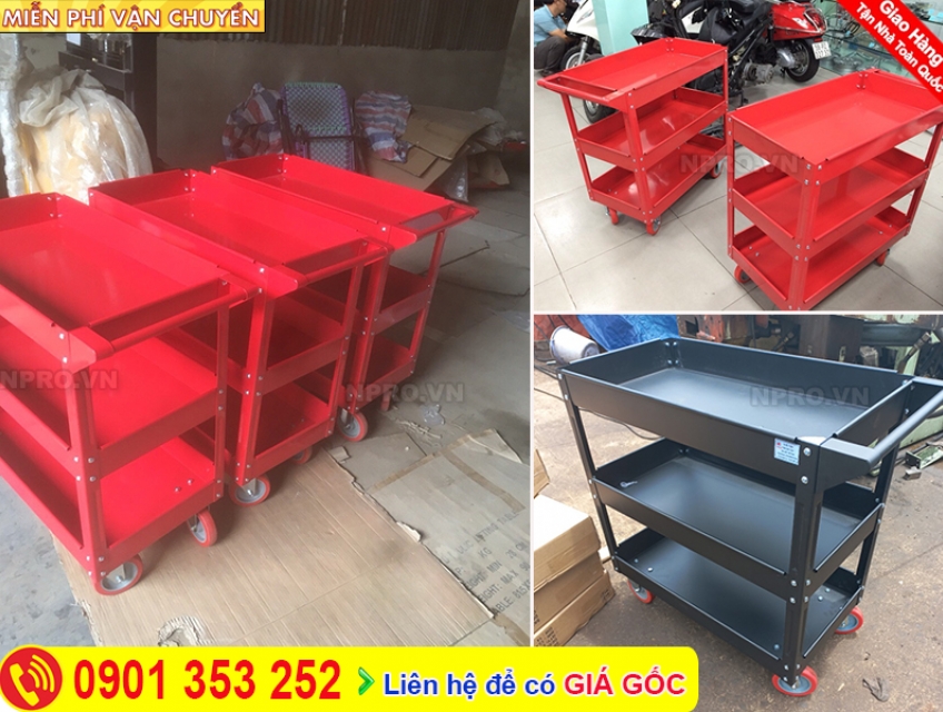 Xe đẩy dụng cụ đồ nghề 3 tầng các loại
