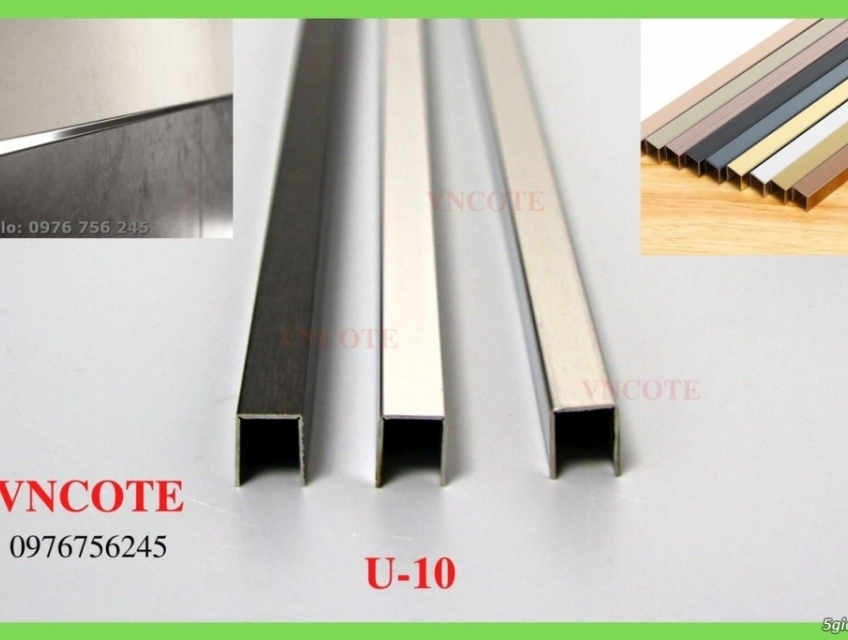 Nẹp inox 304 trang trí nội thất, nẹp chữ U đa dạng kích thước, màu sắc