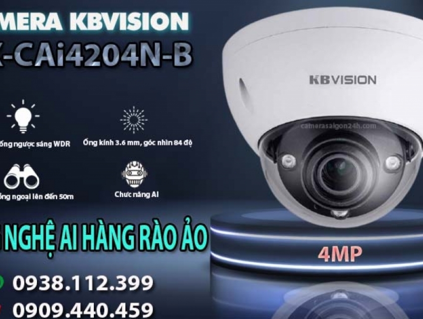 Camera IP Dome KX-CAi4204N-B 4.0MP Công Nghệ AI