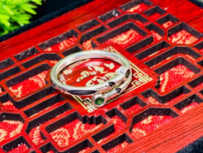 Nhẫn Bạc 2 Lông Thái Sơn