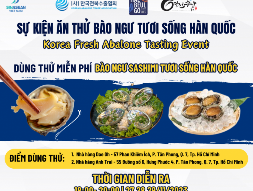 SỰ KIỆN KOREA FRESH ABALONE TASTING EVENT 2023 - BÀO NGƯ HÀN QUỐC