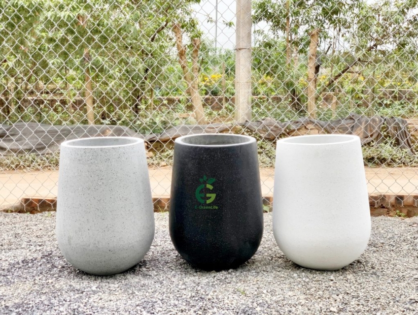 Chậu Xi Măng Nhẹ Dáng Giọt Nước