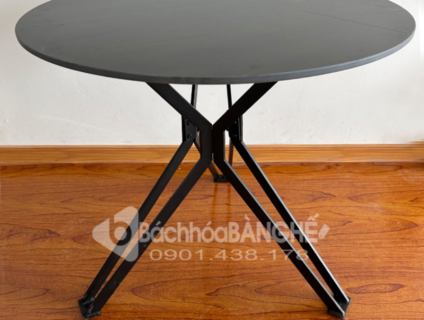 Bàn tròn cafe decor tiếp khách, bàn ăn tròn mặt đá D80 D90cm