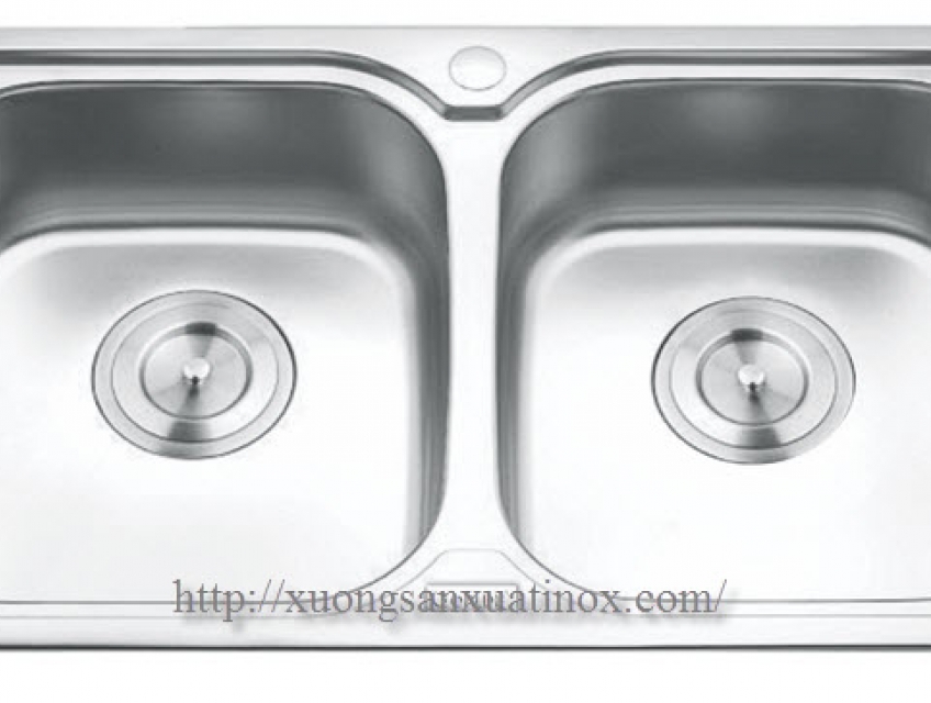 chậu rửa inox 2 hố
