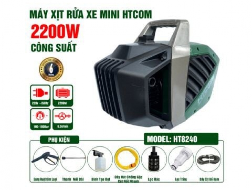 Đánh bại bụi bẩn hiệu quả và thuận tiện với máy rửa xe gia đình HTCOM