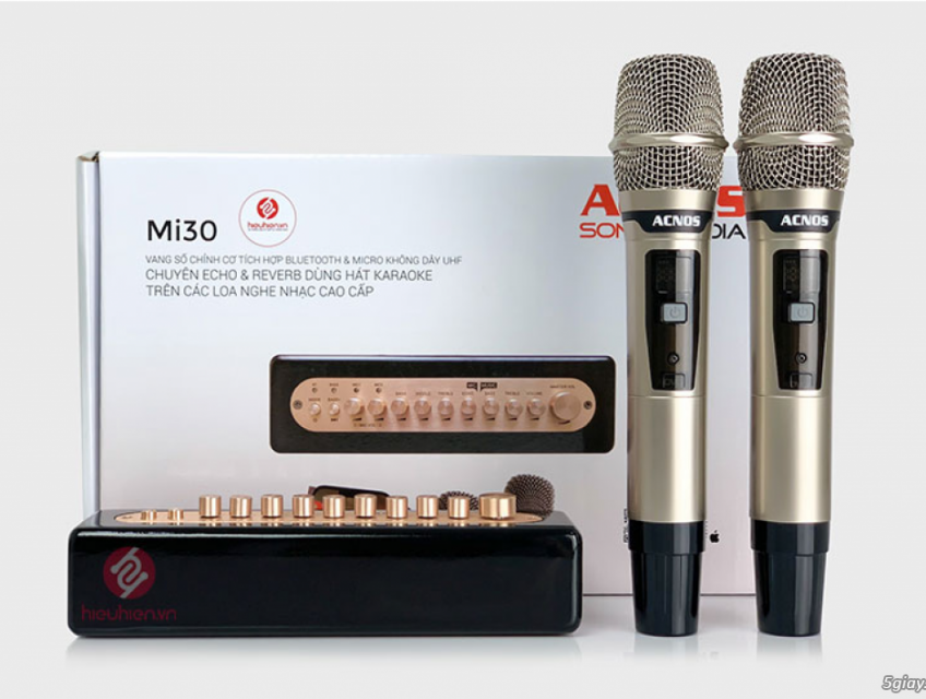 Bộ 2 Micro không dây Acnos Mi30 kèm mixer Karaoke