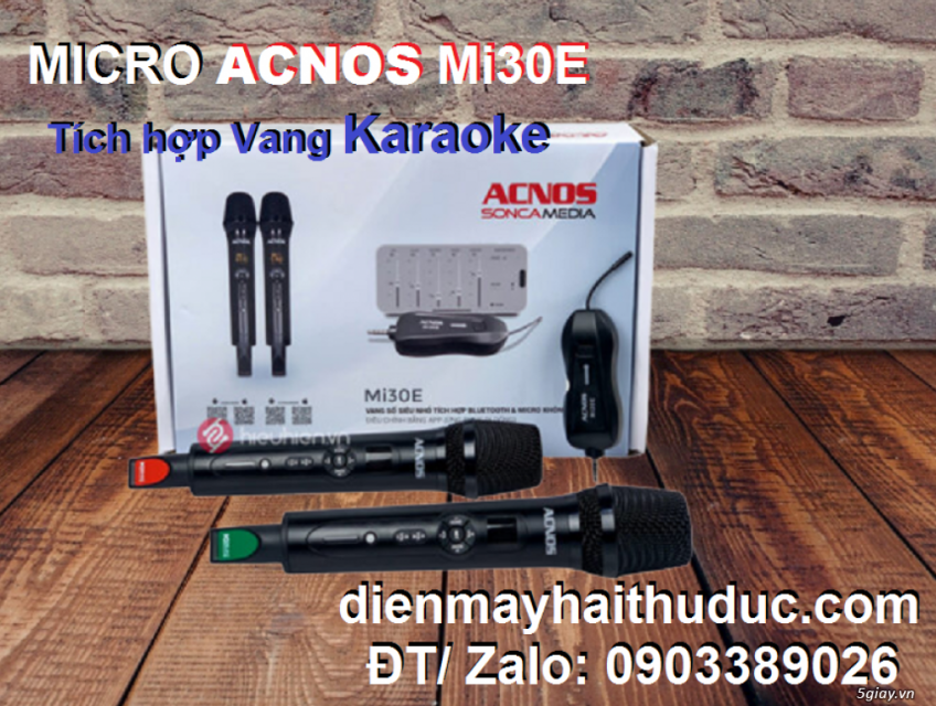 Bộ 2 Micro Acnos Mi30E kèm vang số chỉnh trên App Điện thoại