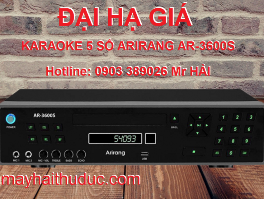 Đầu 5 số Arirang AR-3600S KÈM đĩa + list nhạc Karaoke bán ĐẠI HẠ GIÁ