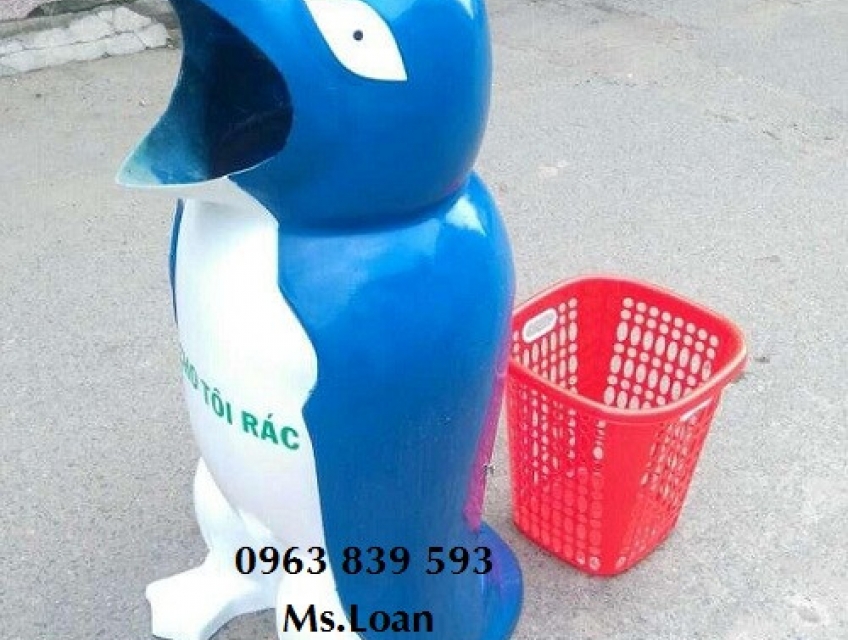 Thùng rác chim cánh cụt - thùng rác hình thú mẫu mã đẹp / 0963 839 593 Ms.Loan