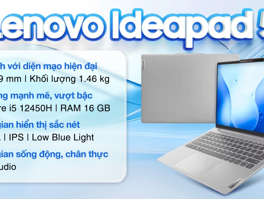 LENOVO Slim 5: Core i5 12450H/16G/512G/14in FHD+ IPS/còn BH lâu 27th!!