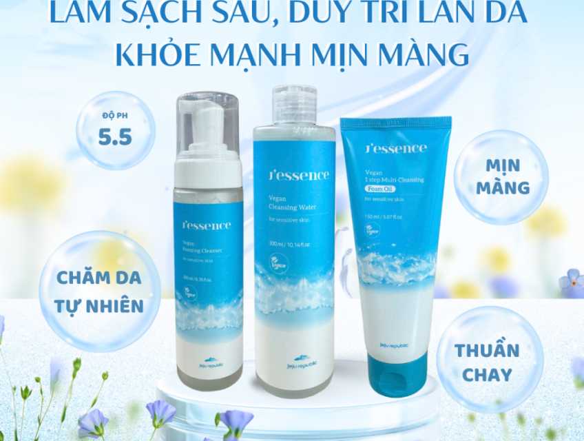 Combo 3 sản phẩm chăm da thuần chay từ JEJU Hàn Quốc