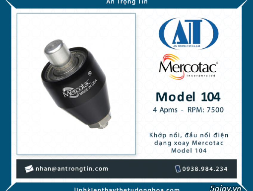 Khớp nối điện xoay Mercotac – Model 104 giá siêu ưu đãi