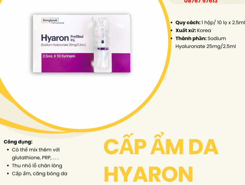 Cấp Ẩm Da Hyaron - Hotline: 08228 16686 - fillerbotoxs.com