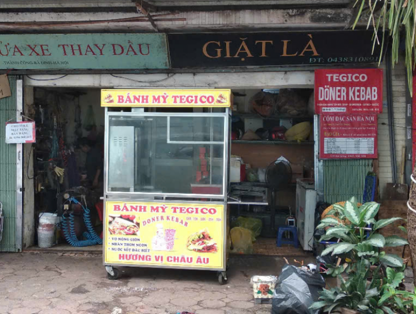 Thanh lý 1 xe Bánh mì Doner kebab 1,2m – inox 304 tại Hà Nội