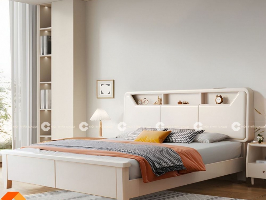 Giường Ngủ Gỗ Sồi Tự Nhiên Cao Cấp, Sang Trọng