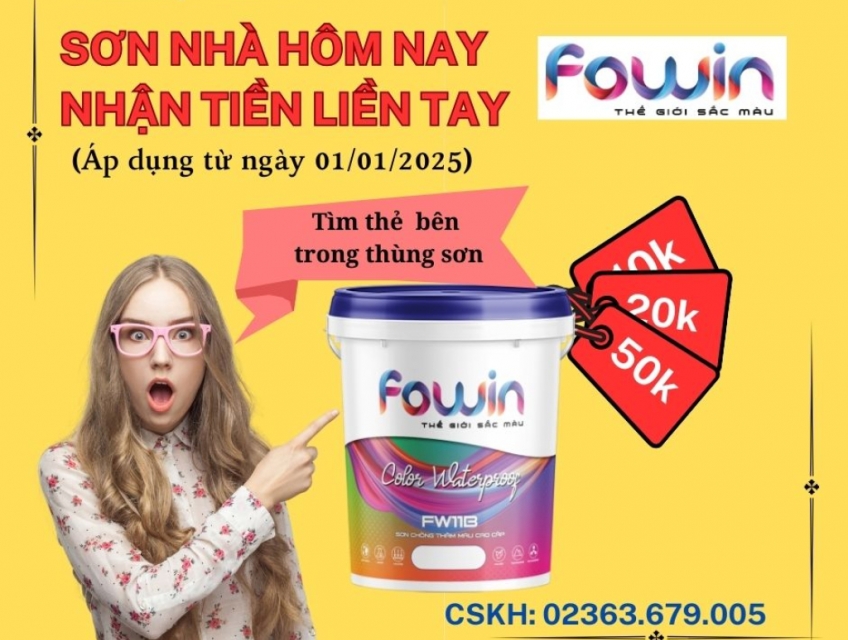SƠN NHÀ HÔM NAY, NHẬN NGAY TIỀN MẶT TỪ SƠN #FOWIN