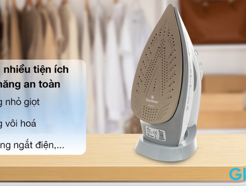 Bàn ủi hơi nước cầm tay bluestone SIb-3836 sở hữu 4 chức năng ủi đa dạng