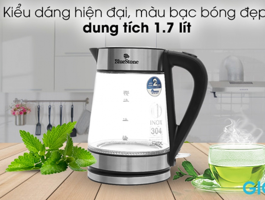 Bình đun nước blueStone KTb-3426 cấu tạo từ chất liệu cao cấp