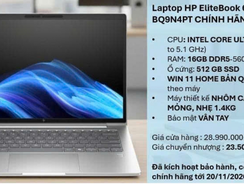[Bán] HP EliteBook 6 G1i BQ9N4PT CHÍNH HÃNG MỚI 100%