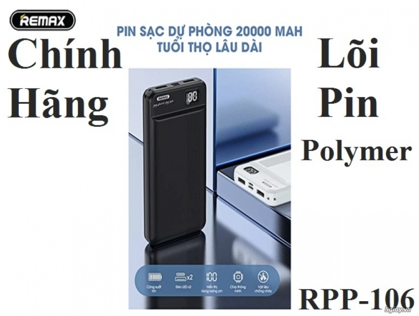 Pin sạc Remax RPP-106 dung lượng 20.000mAh sản phẩm đến từ HongKong