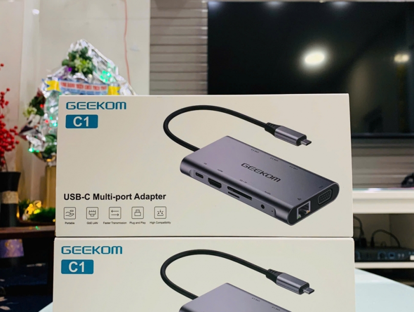 Bộ chia HUB - USB C 10 trong 1 GEEKOM hàng Mỹ nguyên Seal