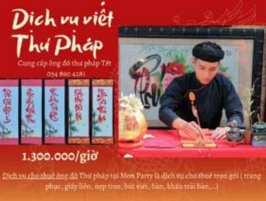 Giá Thuê ông đồ viết thư pháp Year End Party