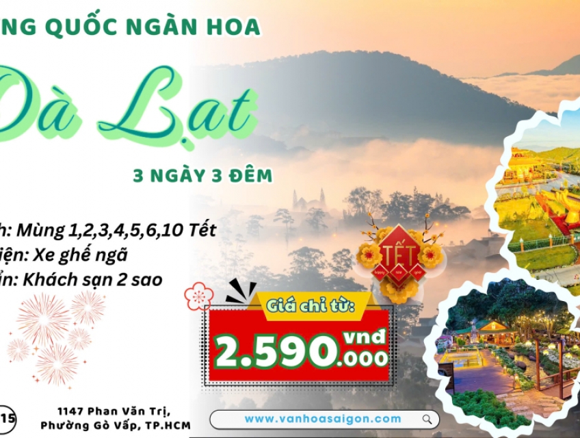 VƯƠNG QUỐC NGÀN HOA – ĐÀ LẠT 3 NGÀY 3 ĐÊM - SGC Tourist